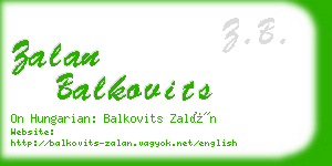 zalan balkovits business card